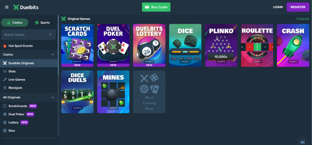 Duelbits Original Instant Win Games