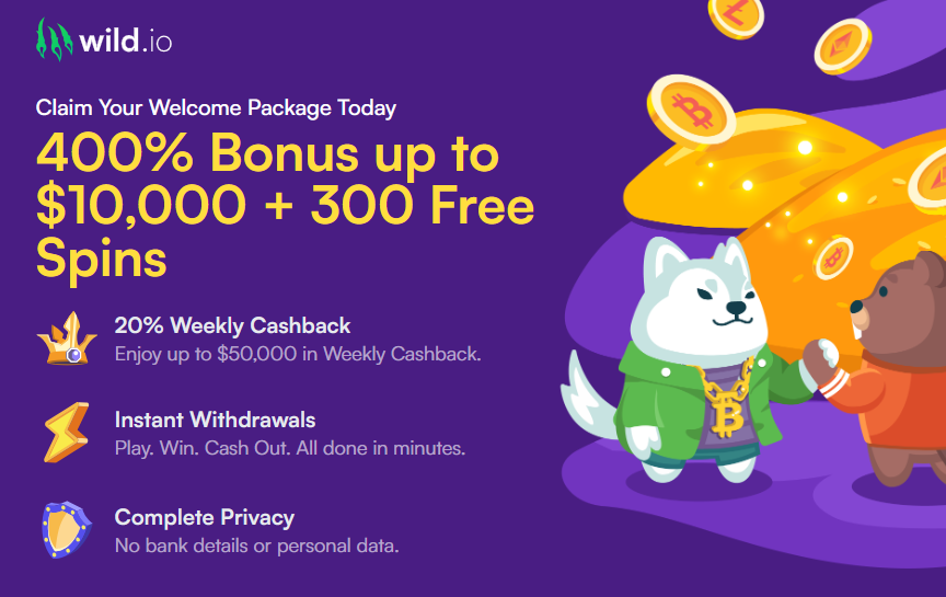 wild io welcome bonus and free spins